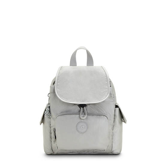 Kipling City Pack Mini Klassieke Metallic Rugzak Zilver | BE 1481NW